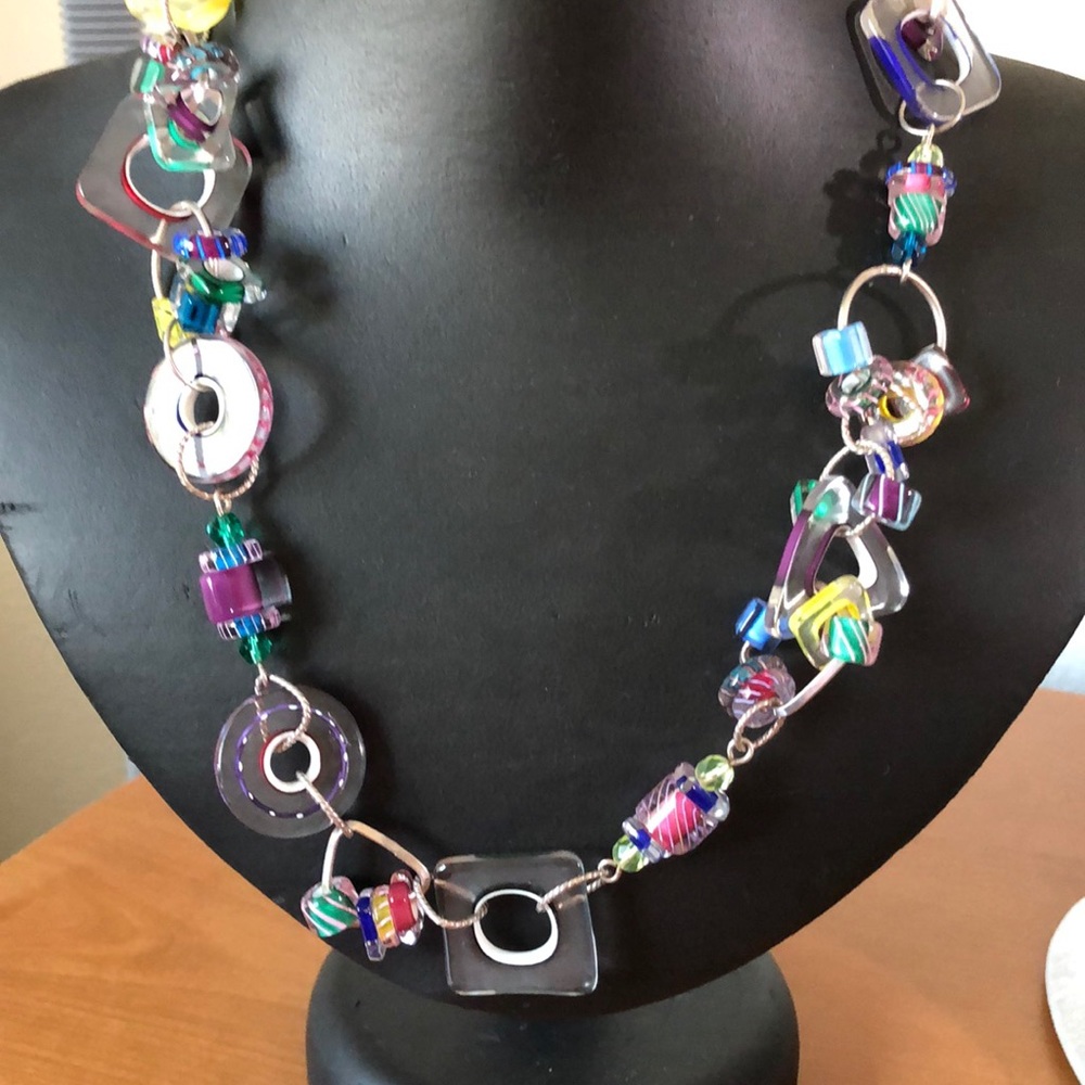 Vintage Art Glass Beads Necklace